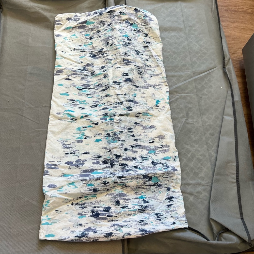 West elm king pillow sham, white and blue